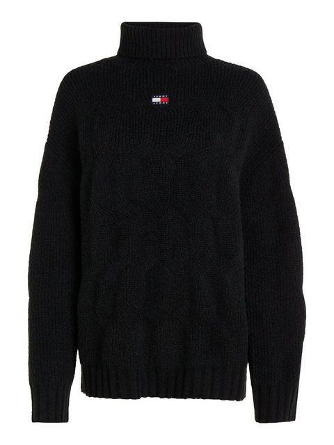 Tommy Jeans Strickpullover TJW BADGE TRTLNK CABLE SWEATER mit Rollkragen, R günstig online kaufen