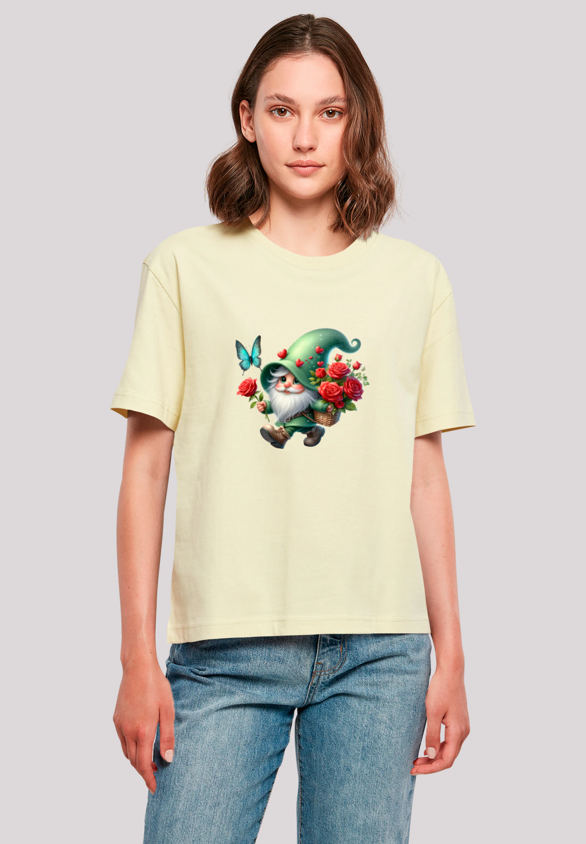 F4NT4STIC T-Shirt "Gnom Frühling Blumen Schmetterling", Premium Qualität günstig online kaufen