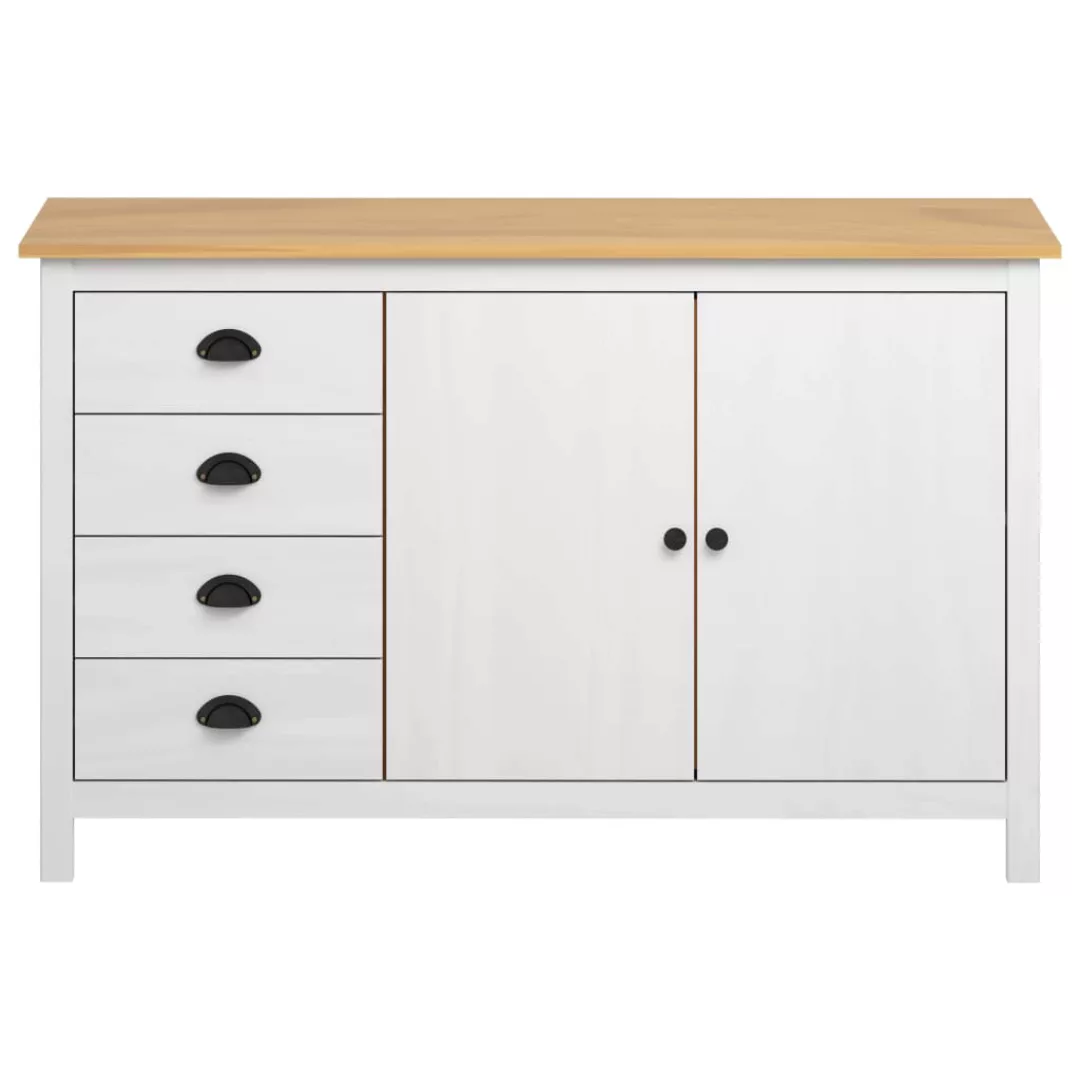 Sideboard Hill Range Weiß 130x40x80cm Kiefer Massivholz günstig online kaufen