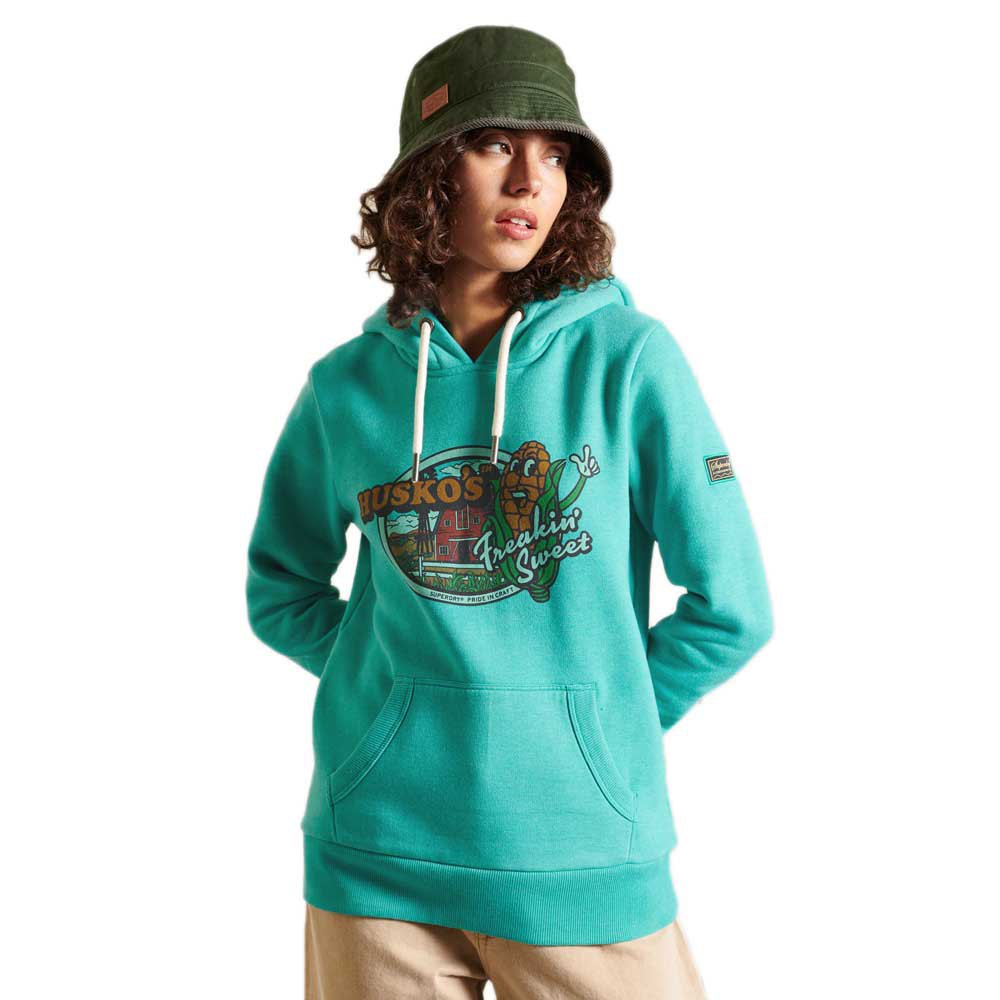 Superdry Heritage Mountain Kapuzenpullover XS Opal Green günstig online kaufen