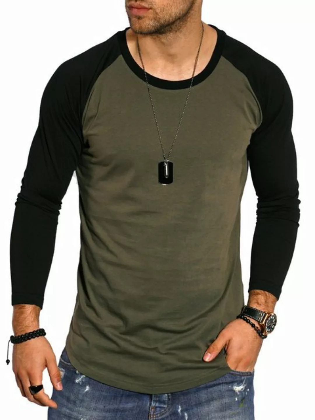 Style-Division Longsleeve SDGLENDALE Basic Shirt im Raglan-Stil günstig online kaufen