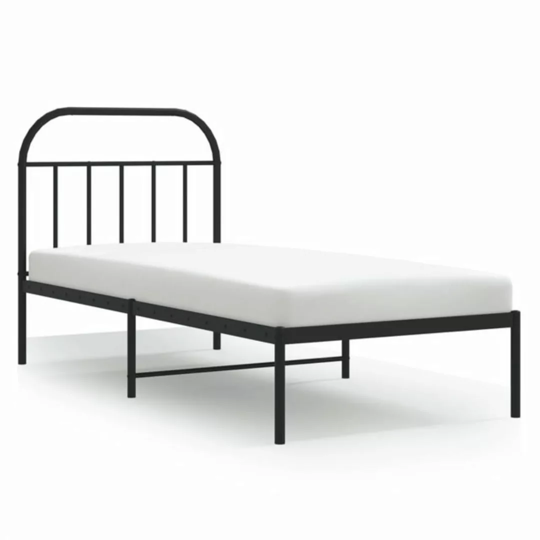 vidaXL Bett Bettgestell mit Kopfteil Metall Schwarz 80x200 cm günstig online kaufen