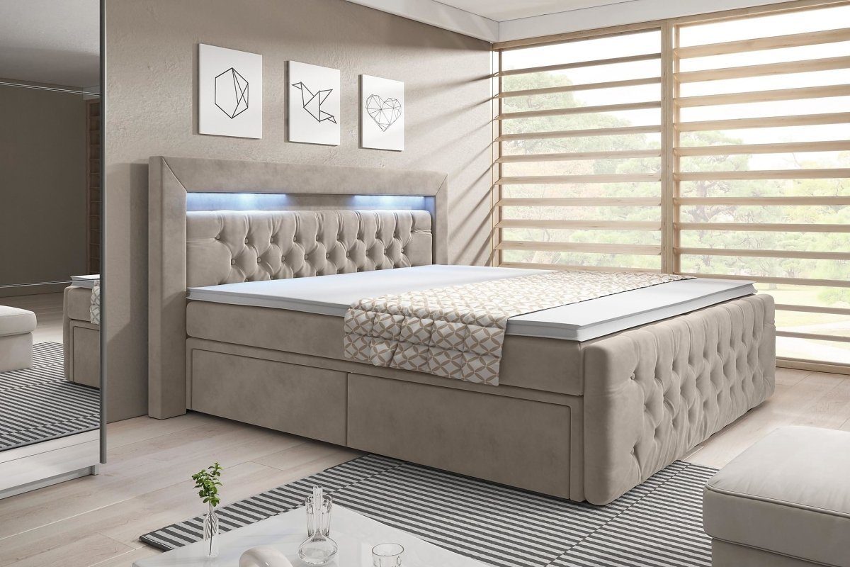 Luxusbetten24 Boxspringbett Sera, mit LED-Beleuchtung und günstig online kaufen