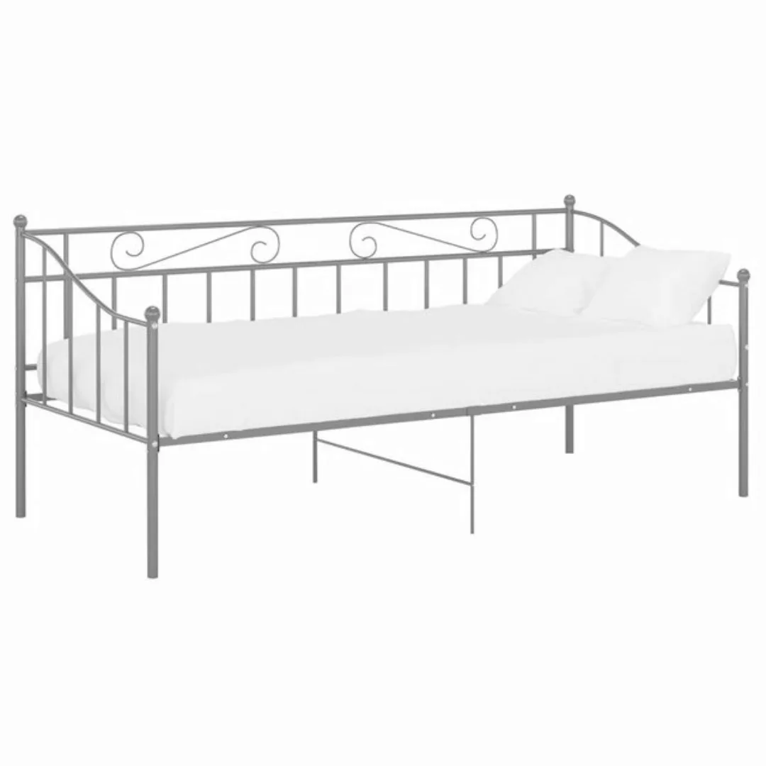 Schlafsofa Bettgestell Grau Metall 90x200 Cm günstig online kaufen