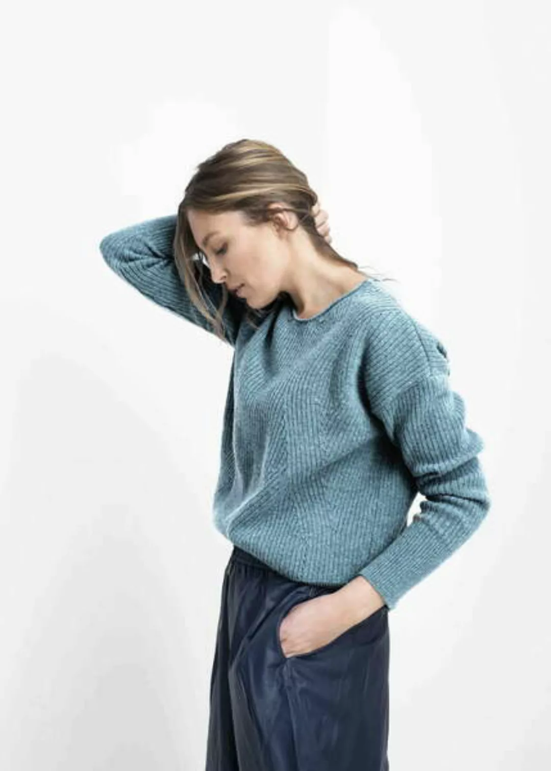 Shapes Sweater - Seagreen - Oversized-passform - Boot-ausschnitt Und Super günstig online kaufen