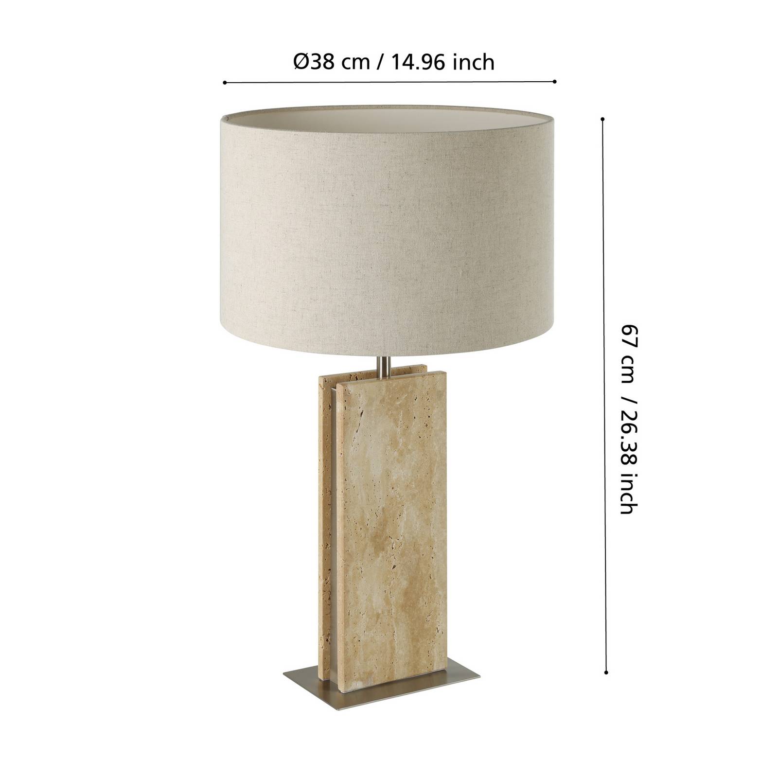 EGLO Stars Of Light Tischleuchte Belesar, Leinen natur, E27 günstig online kaufen