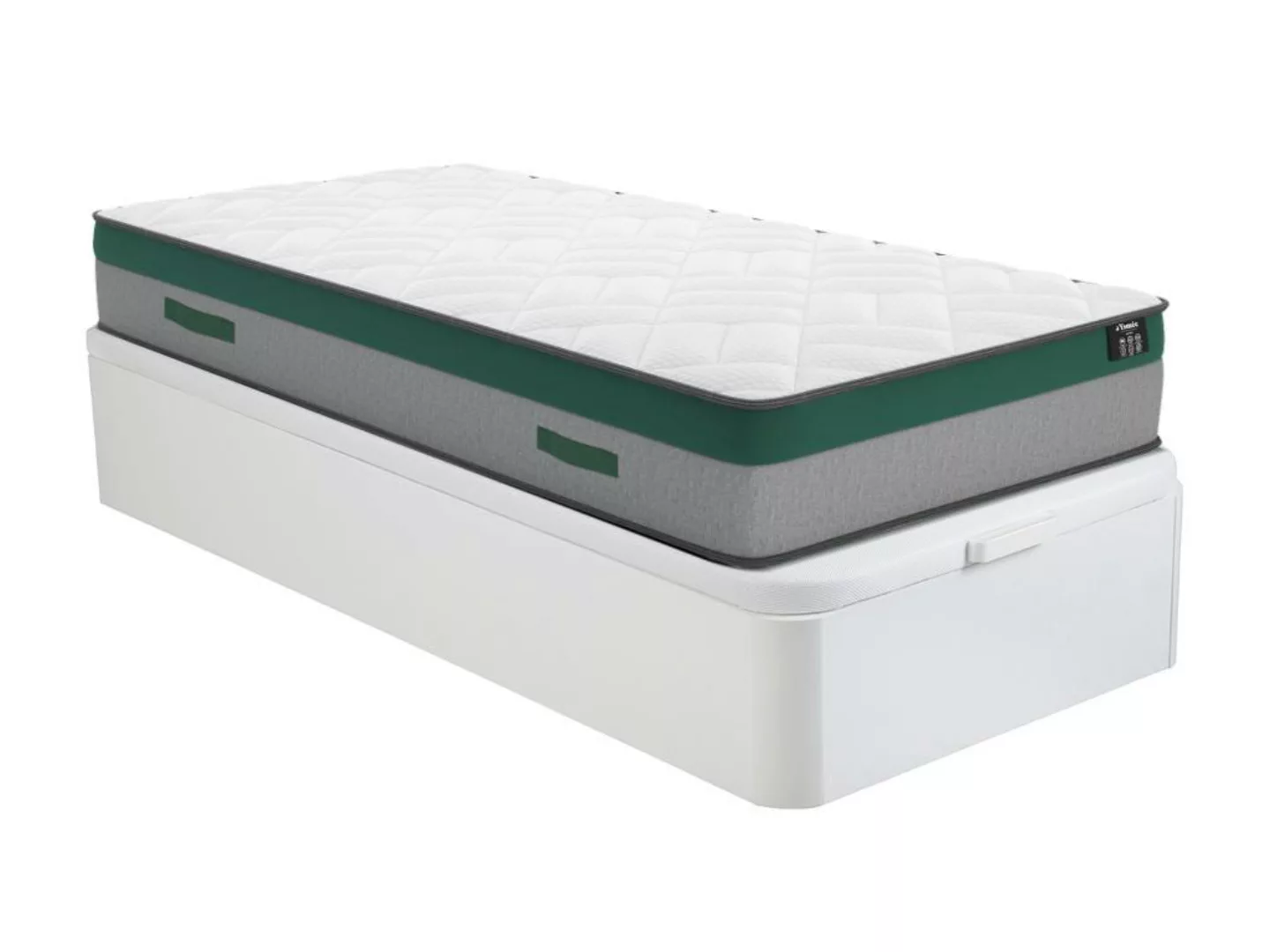 Komplett-Set - 90 x 190 cm - Bettkasten weiß + Taschenfederkernmatratze - P günstig online kaufen