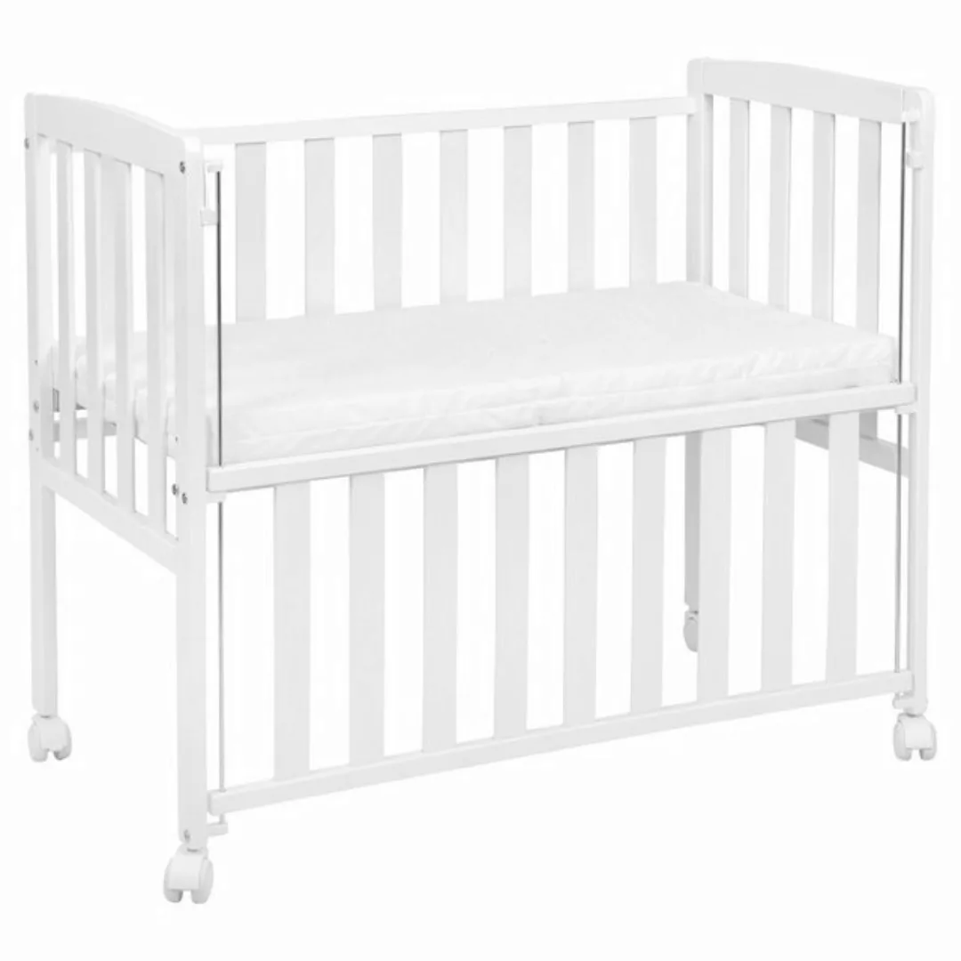 Babyhafen Beistellbett 100x50 Babybett Boxspring Tola weiß/natur mit Matrat günstig online kaufen