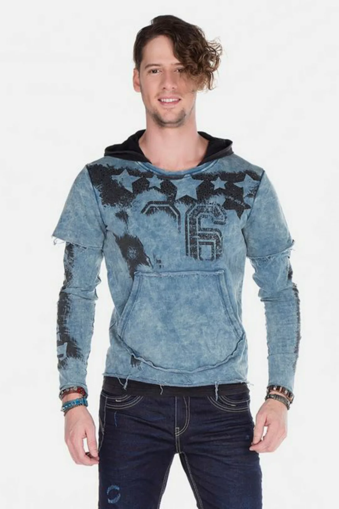 Cipo & Baxx Kapuzensweatshirt Sweatshirts im Lagenlook, CL-279 günstig online kaufen