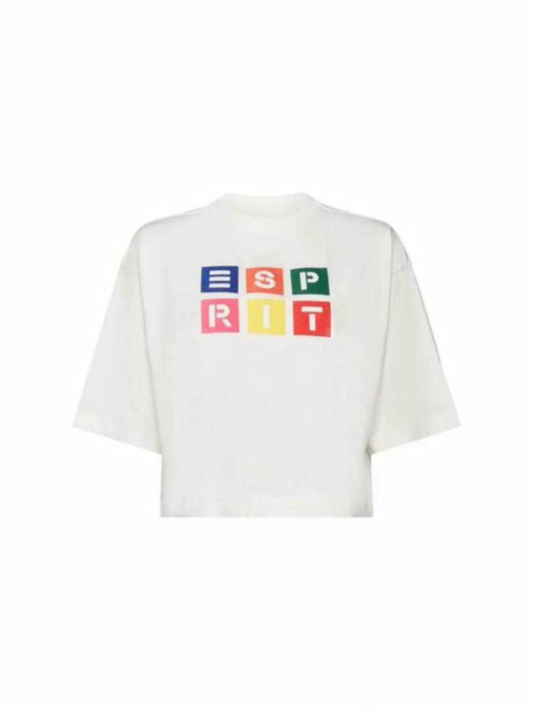 Esprit T-Shirt Baumwoll-T-Shirt mit Logostickerei (1-tlg) günstig online kaufen