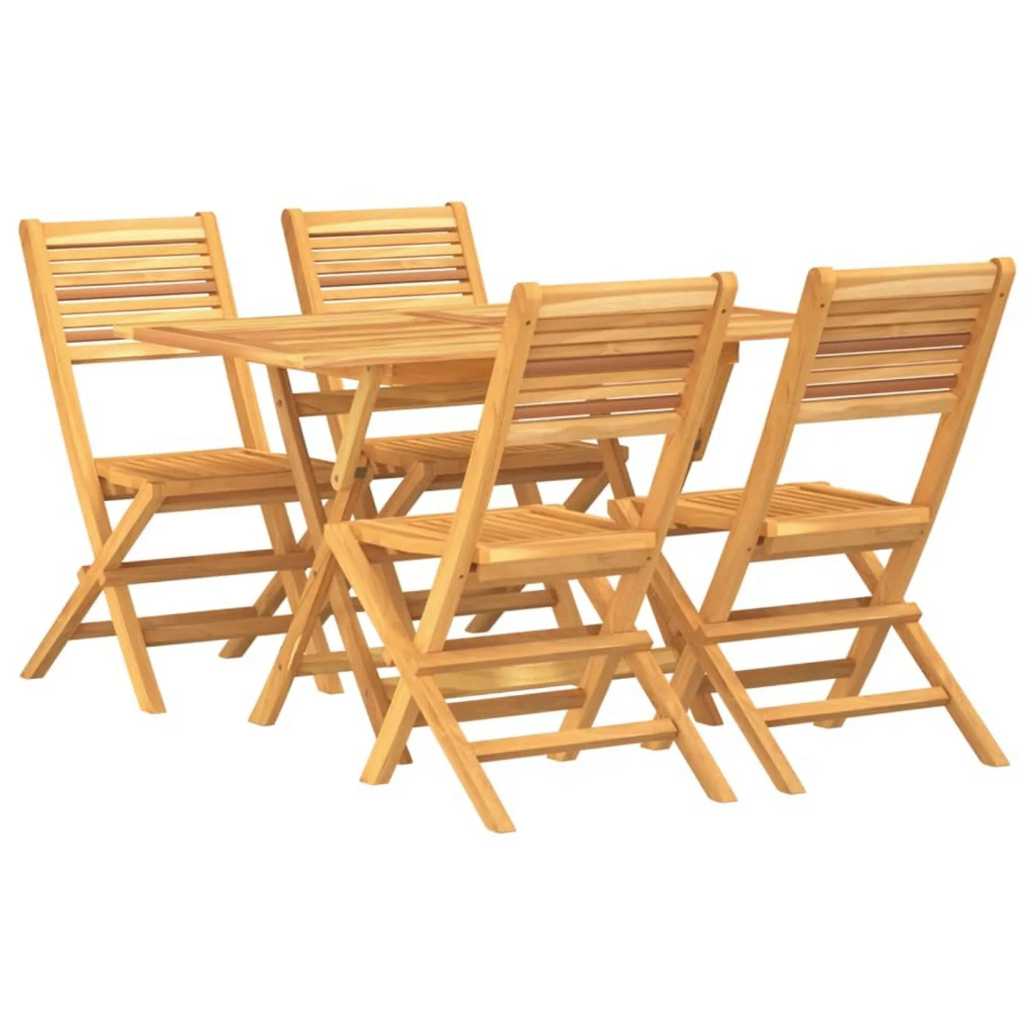 Vidaxl 5-tlg. Garten-essgruppe Massivholz Teak günstig online kaufen