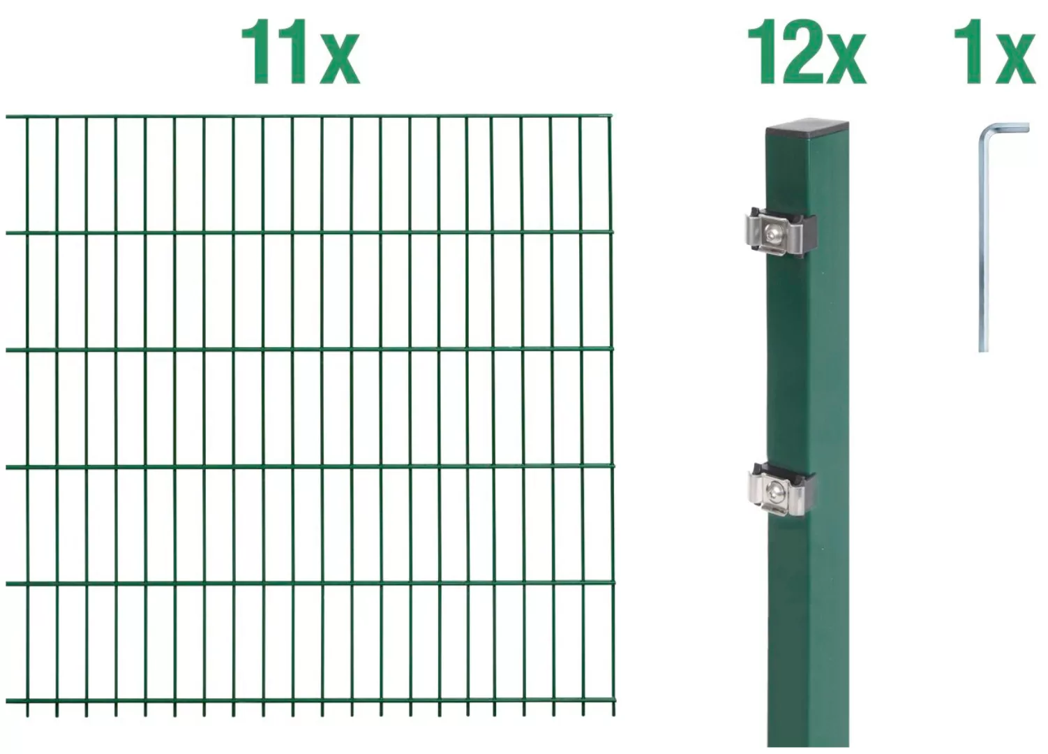 Alberts Doppelstabmattenzaun "Grundset", Höhe: 80-160 cm, Gesamtlänge: 4-30 günstig online kaufen