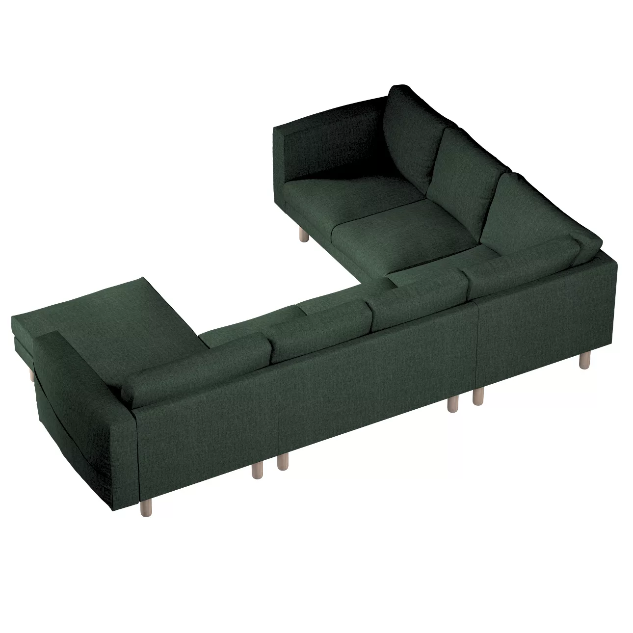 Bezug für Norsborg 5-Sitzer Ecksofa mit Recamiere, dunkelgrün, Norsborg Bez günstig online kaufen