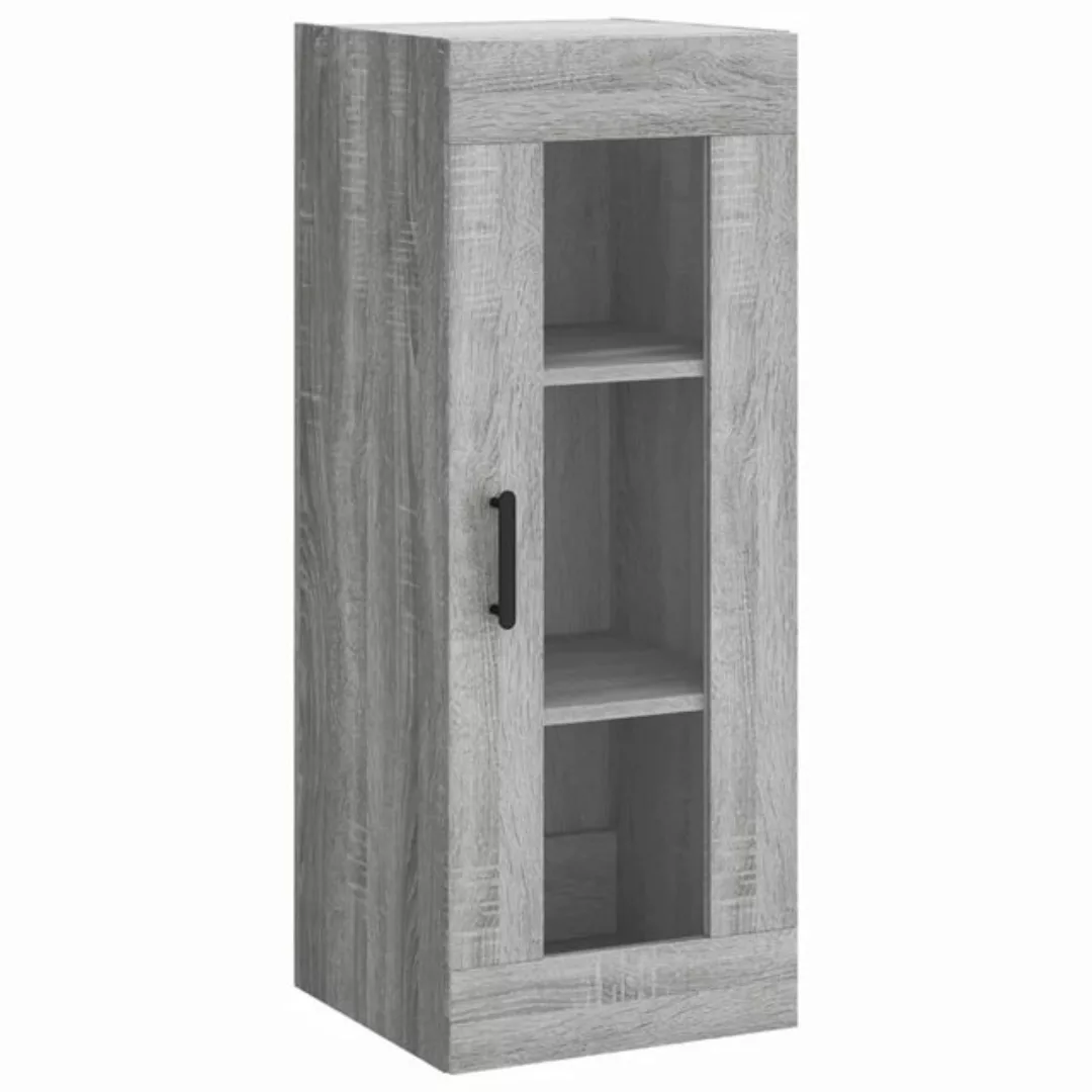 vidaXL Hängeschrank Wandschrank Grau Sonoma 34,5x34x90 cm Glas Vitrine Häng günstig online kaufen