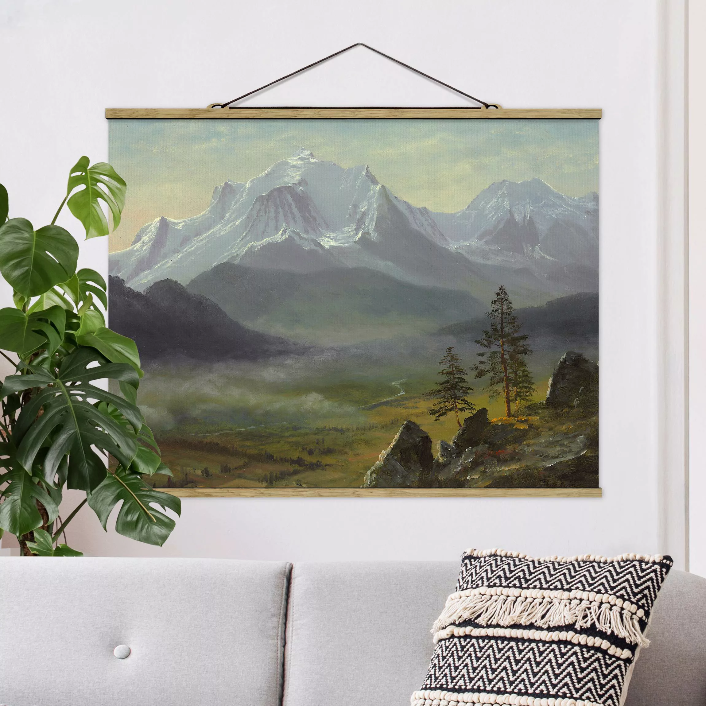 Stoffbild Kunstdruck mit Posterleisten - Querformat Albert Bierstadt - Mont günstig online kaufen