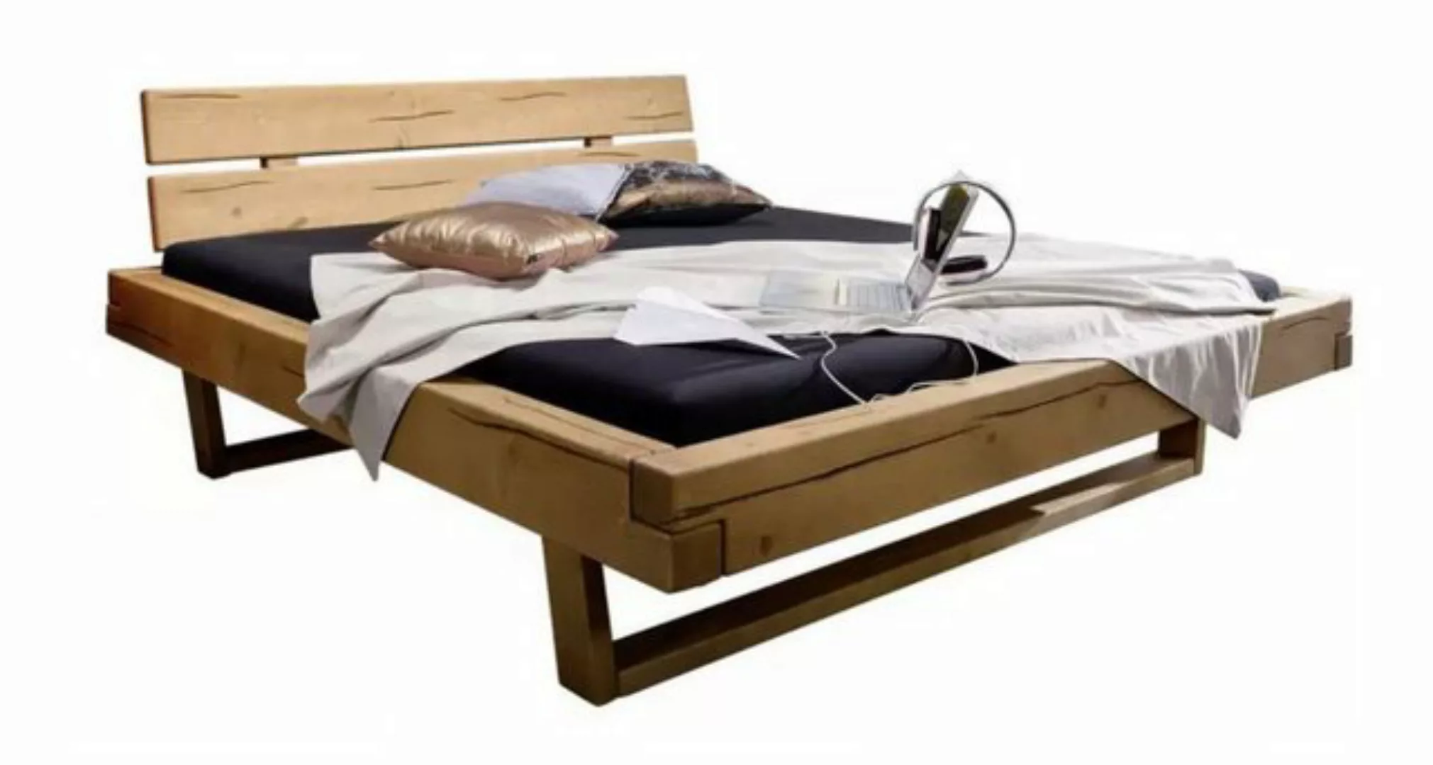 Main Möbel Massivholzbett Main Möbel Balkenbett 'Jeanette' 200x200cm Fichte günstig online kaufen