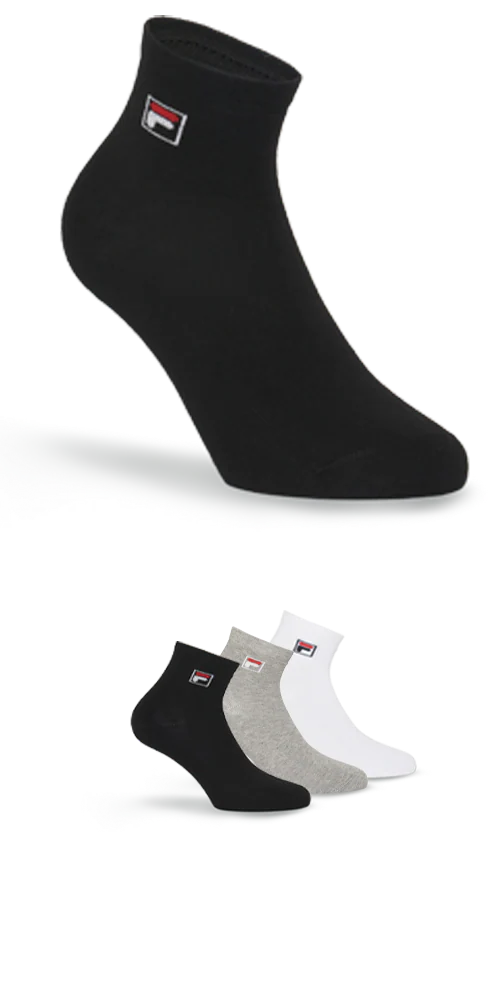 Fila Kurzsocken "UNISEX QUARTER PLAIN SOCKS", (3 Paar), mit eingestrickem L günstig online kaufen