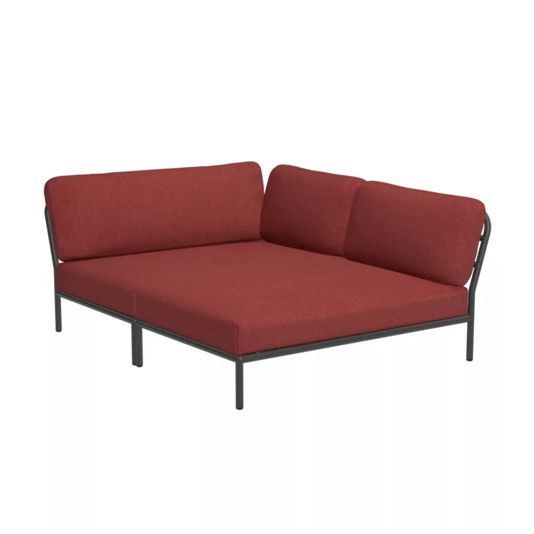 LEVEL Outdoor Eck-Sofa Lounge-Modul 5 Scharlachrot Dunkelgrau Rechts günstig online kaufen