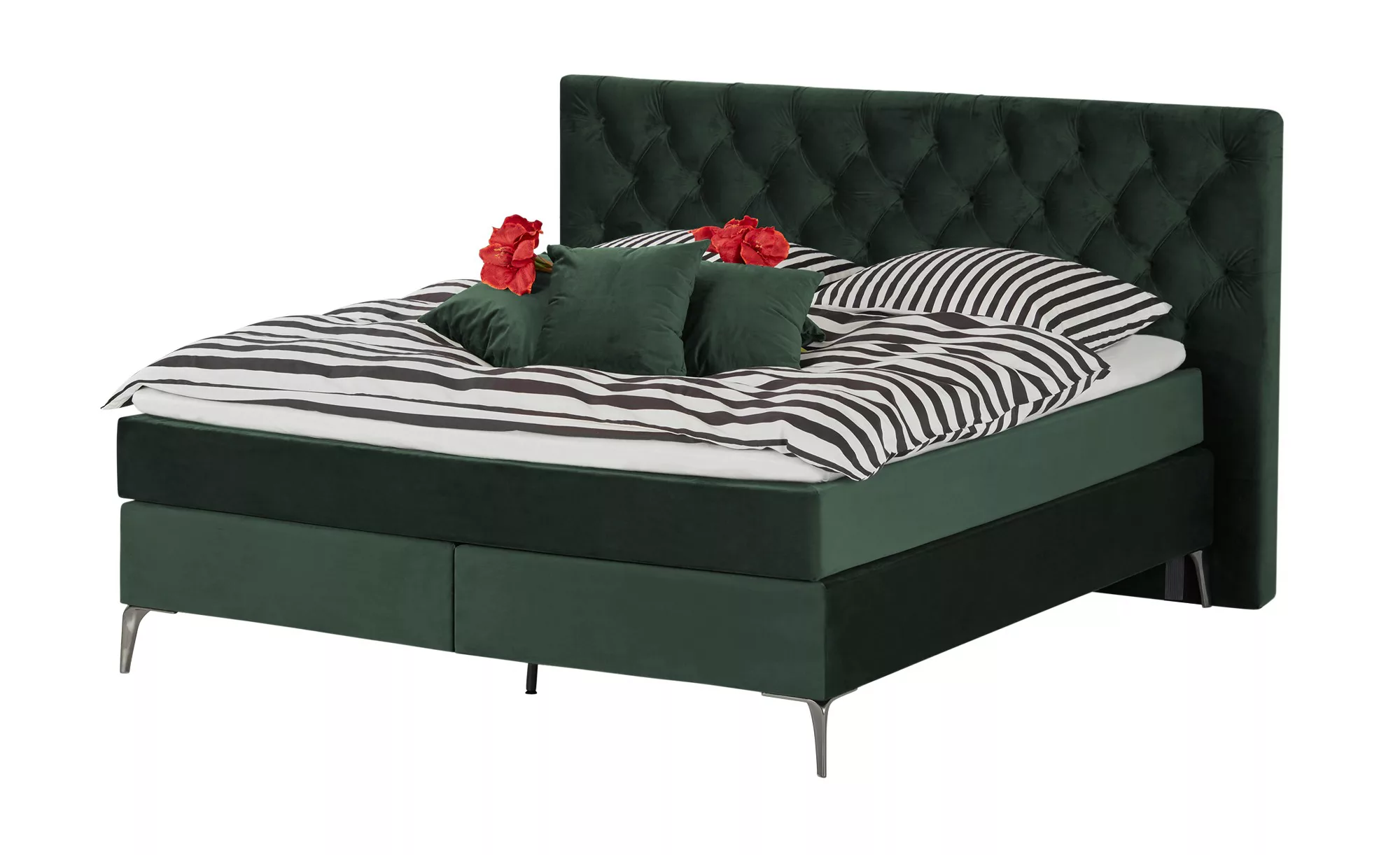 Boxspringbett  Laesa ¦ grün ¦ Maße (cm): B: 215 H: 122 Betten > Boxspringbe günstig online kaufen