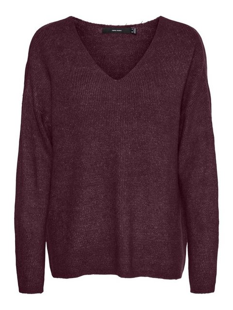 Vero Moda Strickpullover Strickpullover V-Ausschnitt Langarm Sweater VMCREW günstig online kaufen