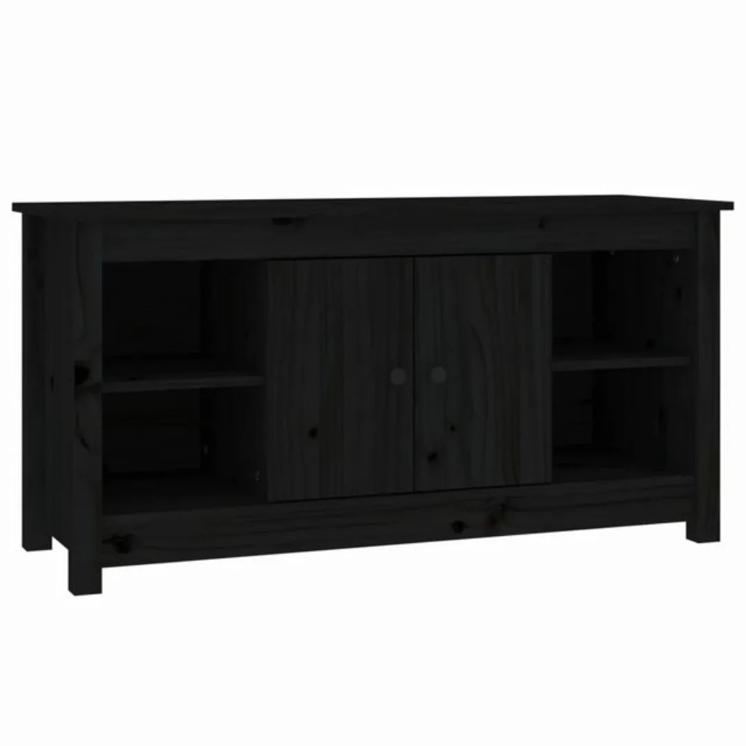 vidaXL TV-Schrank TV-Board Schwarz 103x36,5x52 cm Massivholz Kiefer günstig online kaufen