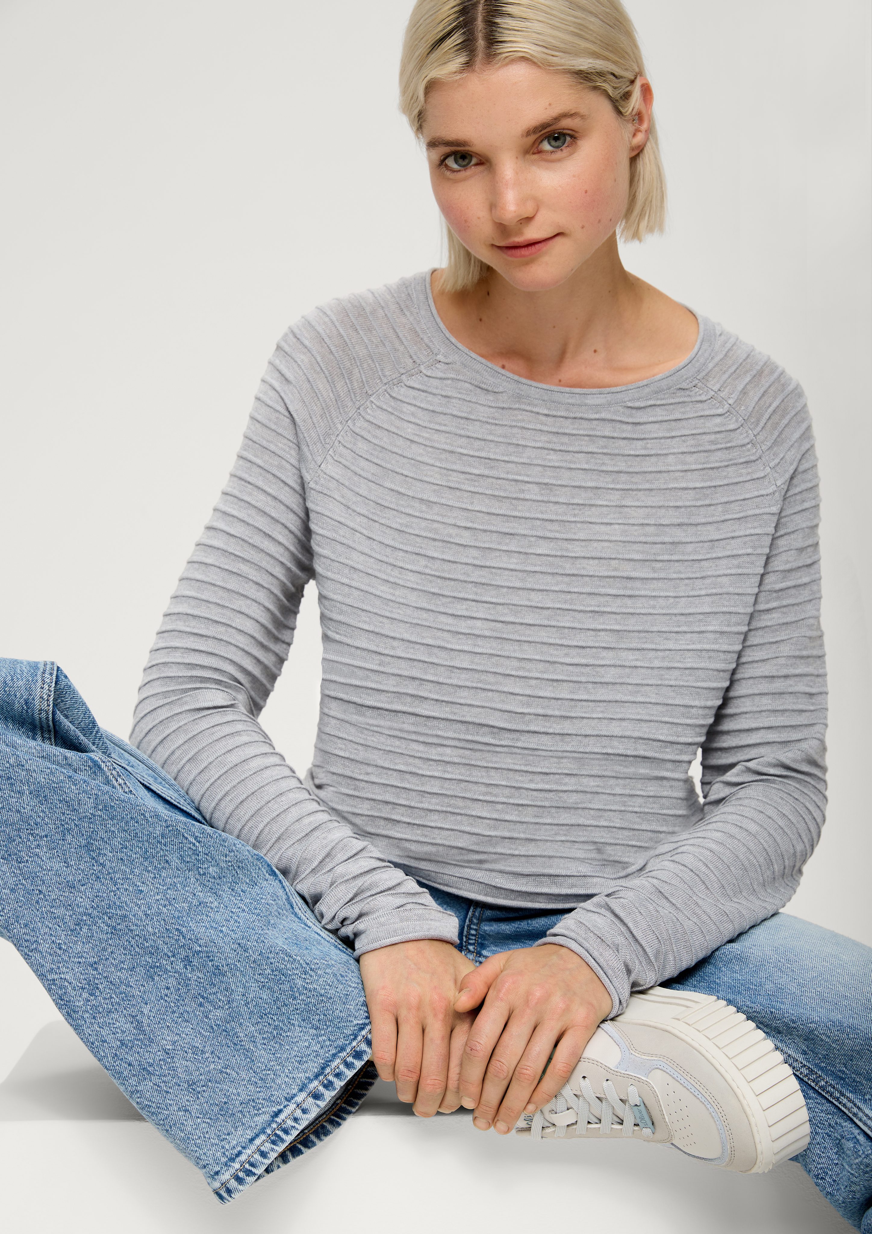 QS Strickpullover mit Strukturmuster günstig online kaufen