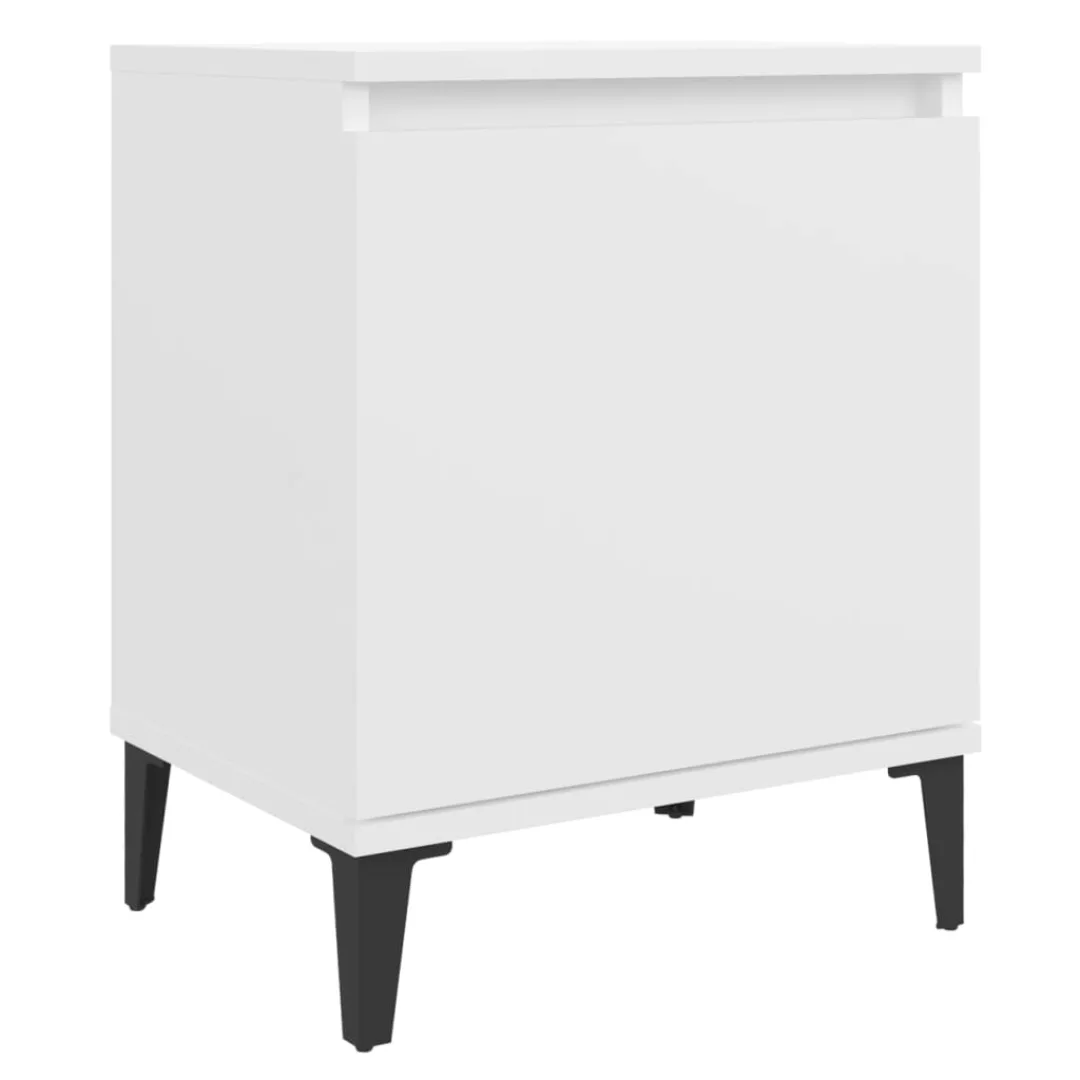 Nachttisch Mit Metallbeinen Weiß 40x30x50 Cm günstig online kaufen