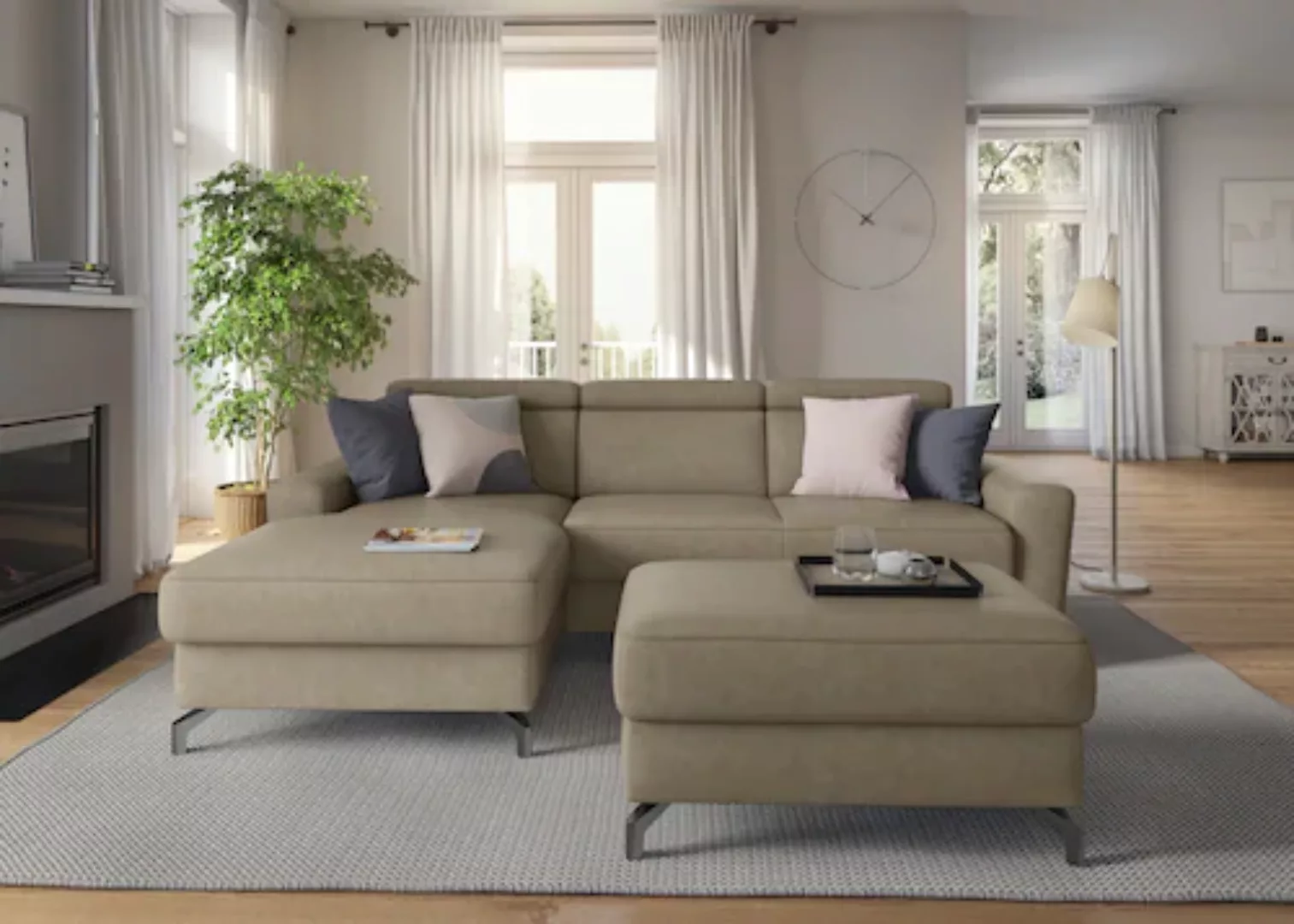 sit&more Ecksofa »Scarlett L-Form«, inklusive Kopfteilverstellung, wahlweis günstig online kaufen