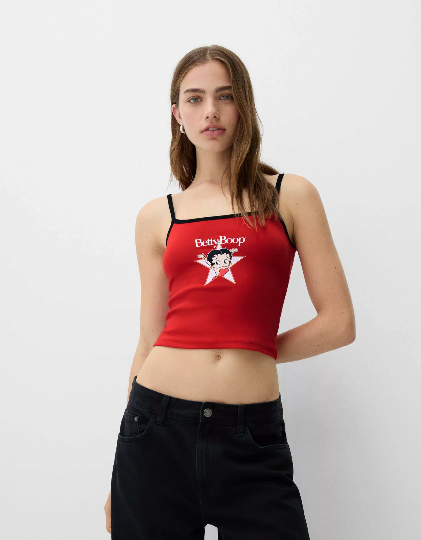 Bershka Top Betty Boop Mit Trägern Damen M Rot günstig online kaufen