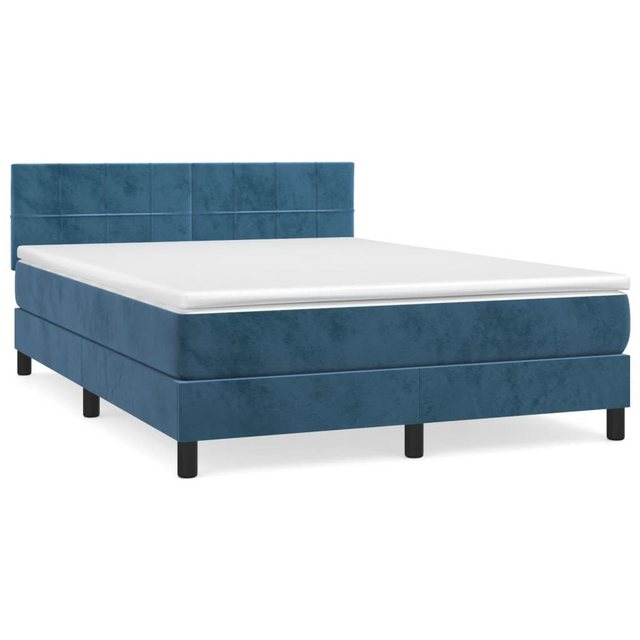 vidaXL Boxspringbett Bett Boxspringbett mit Matratze Samt (140 x 200 cm, Bl günstig online kaufen