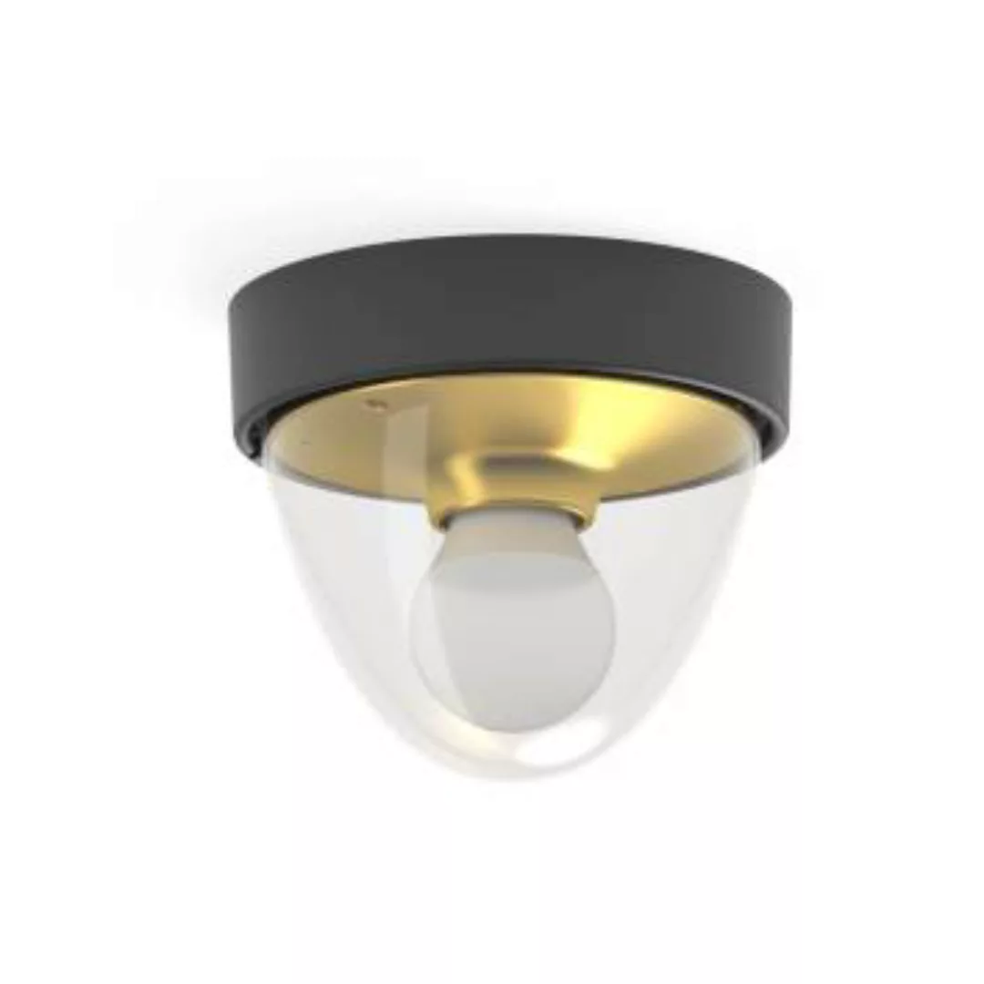 Kleine Deckenlampe Schwarz Gold Ø18cm rund IP44 E27 günstig online kaufen