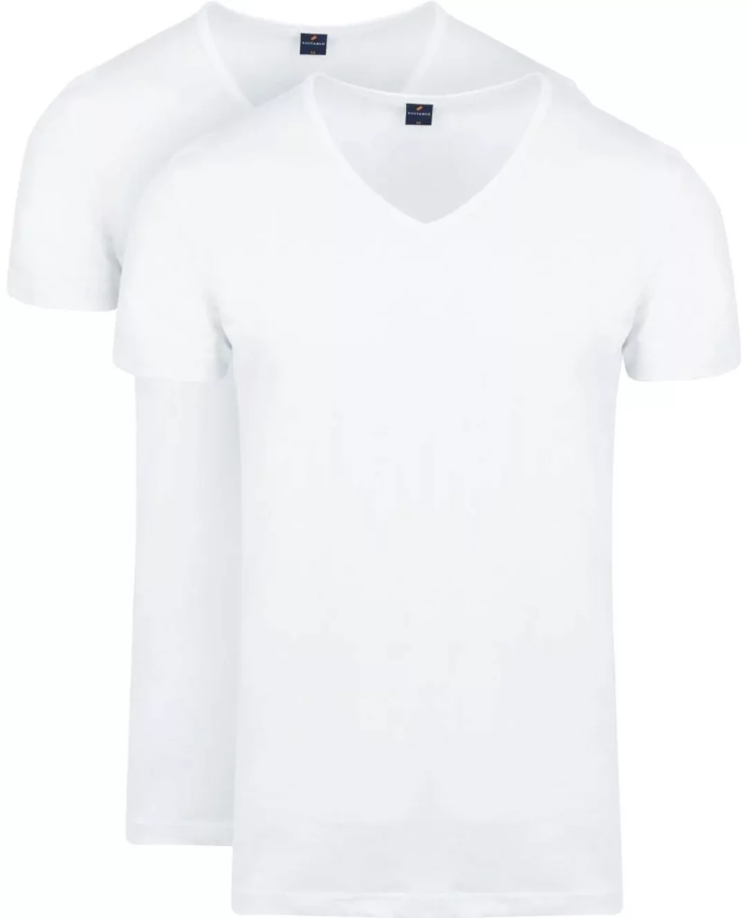 Suitable Vita T-Shirt V-Ausschnitt Weiß 2-Pack - Größe L günstig online kaufen