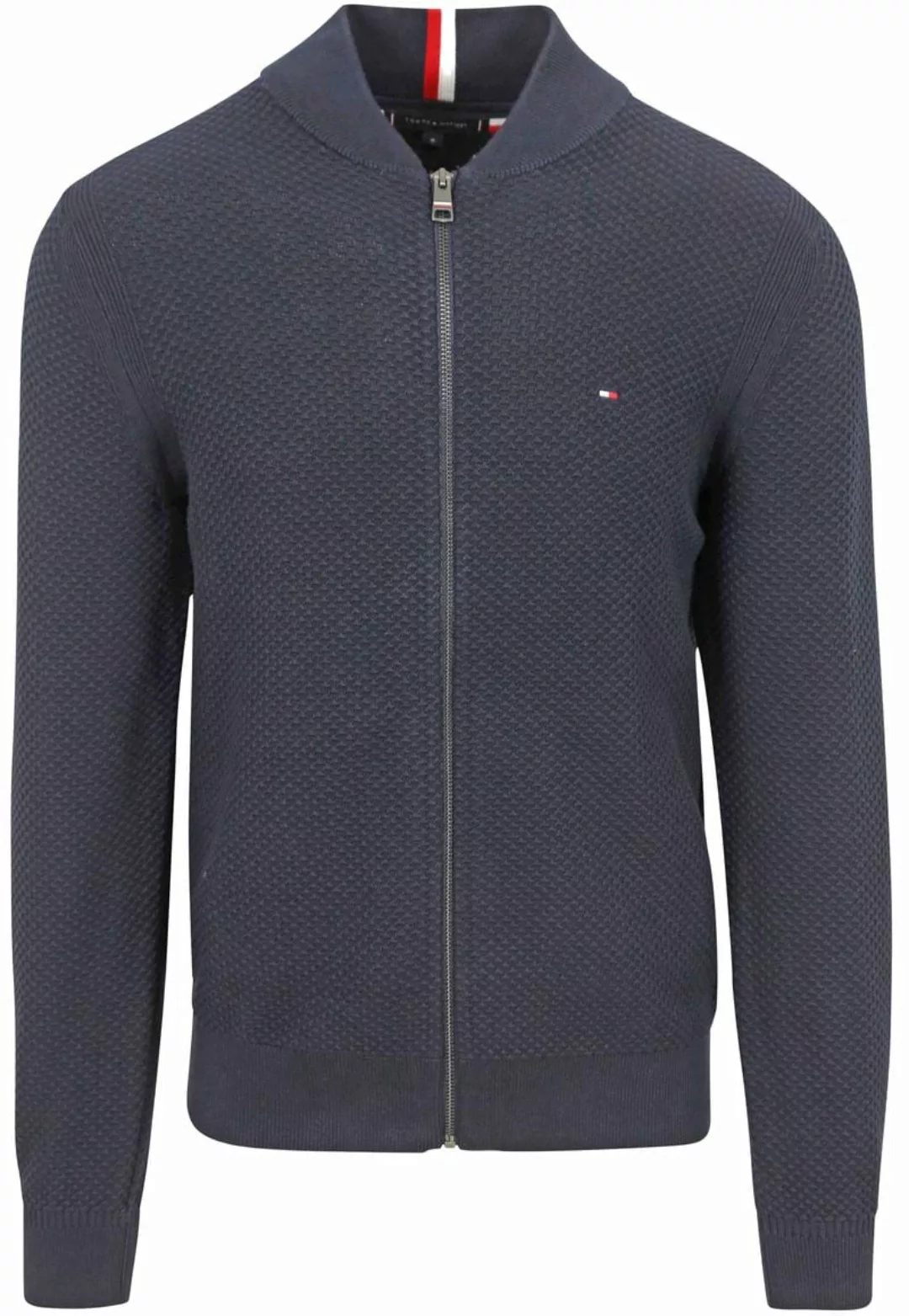 Tommy Hilfiger Strickjacke Struktur Navy - Größe XL günstig online kaufen