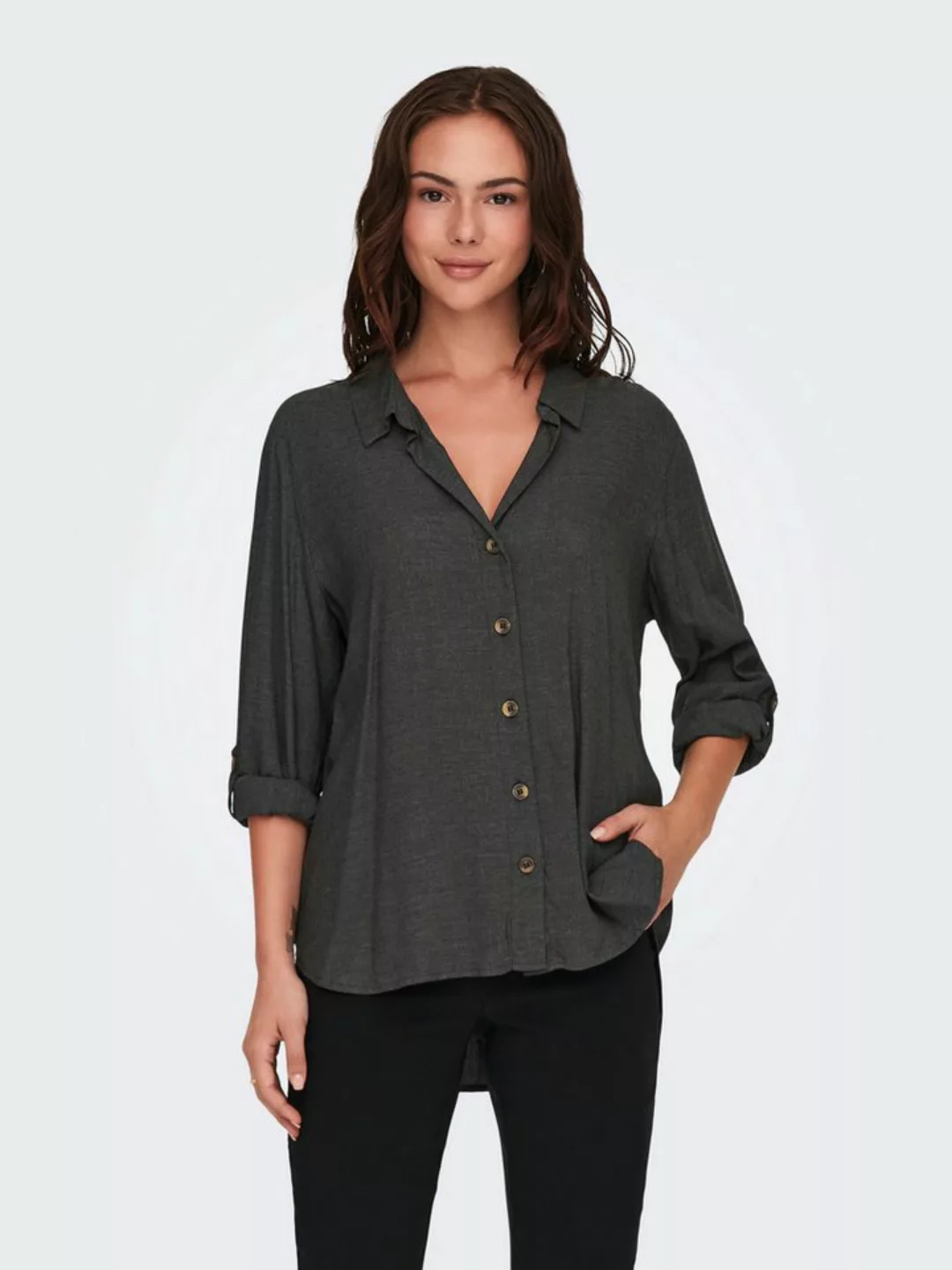 JACQUELINE de YONG Blusenshirt Bluse mit Hemdkragen locker geschnitten lang günstig online kaufen