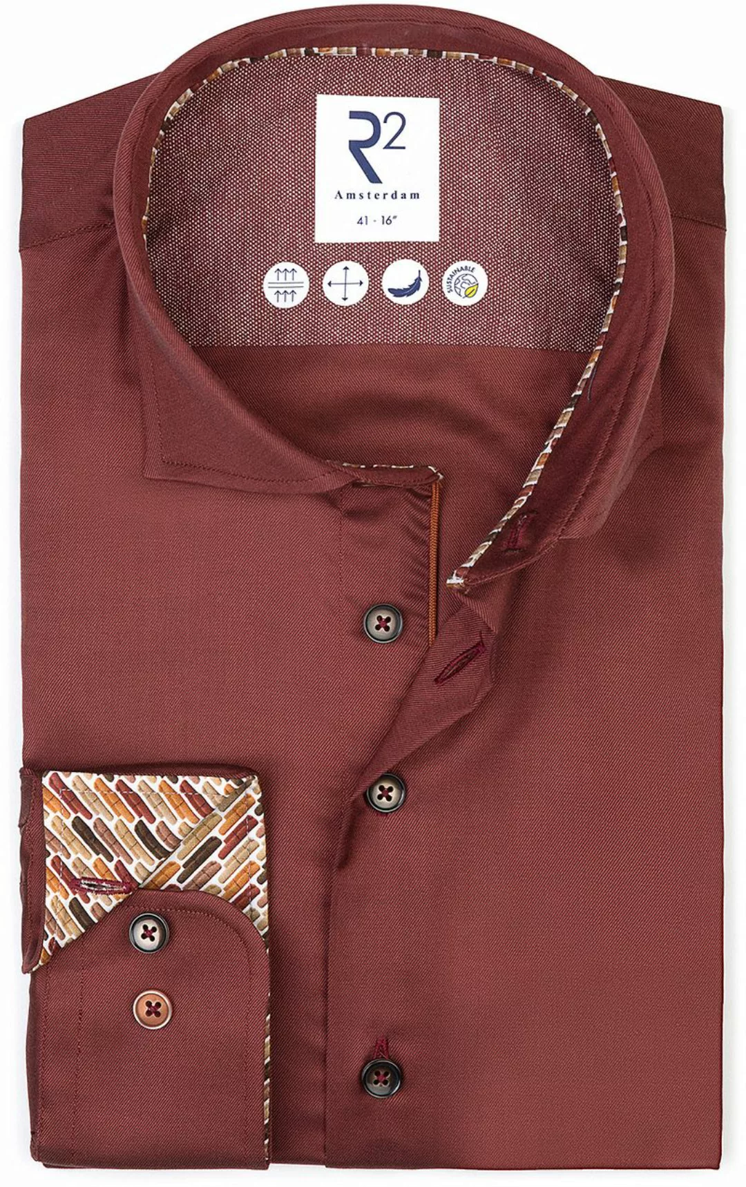 R2 Hemd Fine Twill Rot - Größe 39 günstig online kaufen