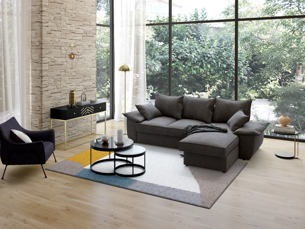 Teppich geometrisch - 160 x 230 cm - Polypropylen - Mehrfarbig - SARIA günstig online kaufen