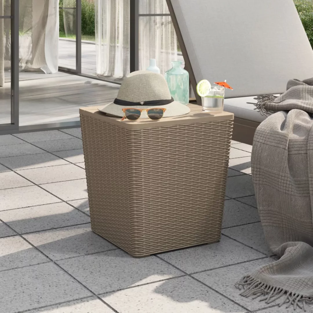 Vidaxl Gartentisch Mit Abnehmbarer Tischplatte Hellbraun Polypropylen günstig online kaufen