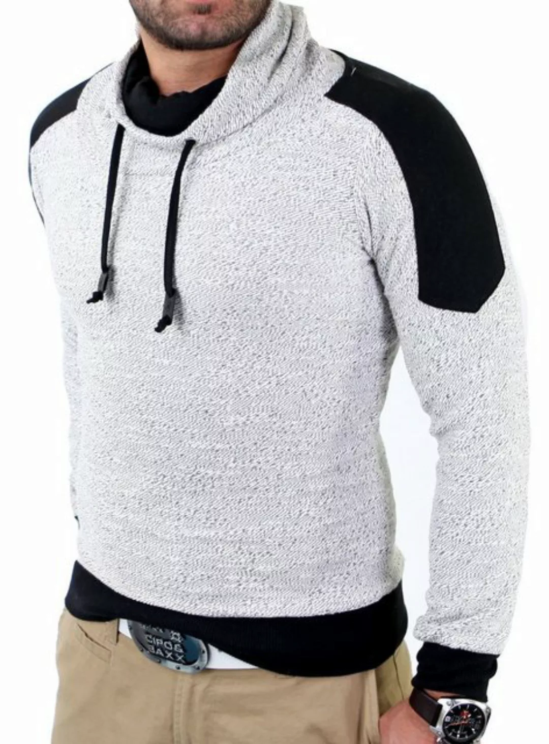 Reslad Strickpullover Reslad Herren Huge Collar Sweatshirt Pullover RS-105 günstig online kaufen