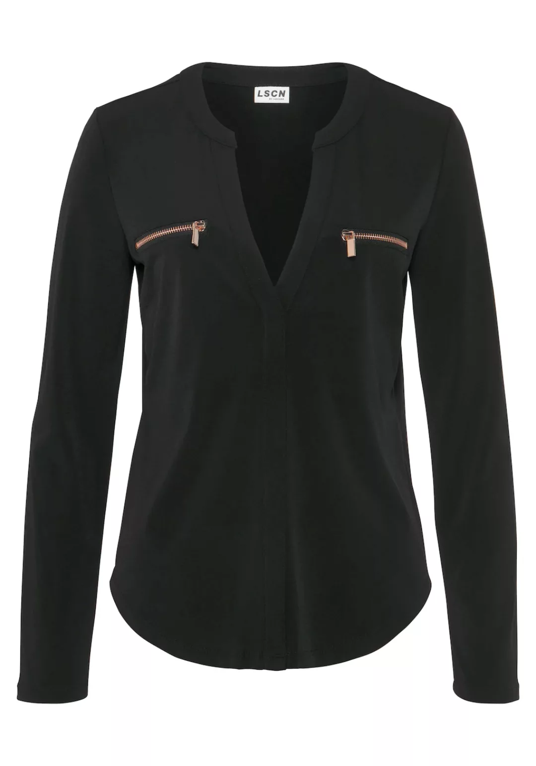 LASCANA Langarmshirt mit Reißverschlussdetails, Blusenshirt, legere Damenbl günstig online kaufen