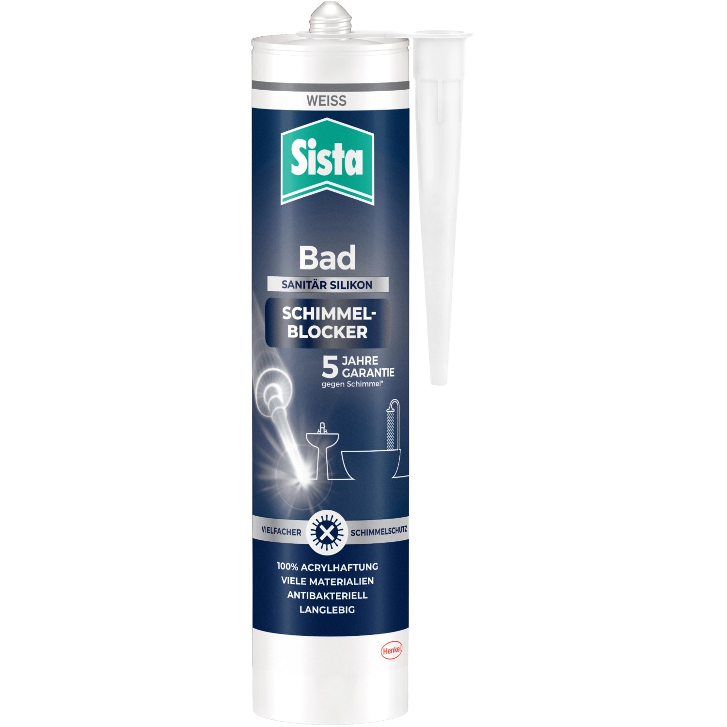 Sista Schimmelblocker Bad Silikon 280 ml Kartusche Weiß günstig online kaufen