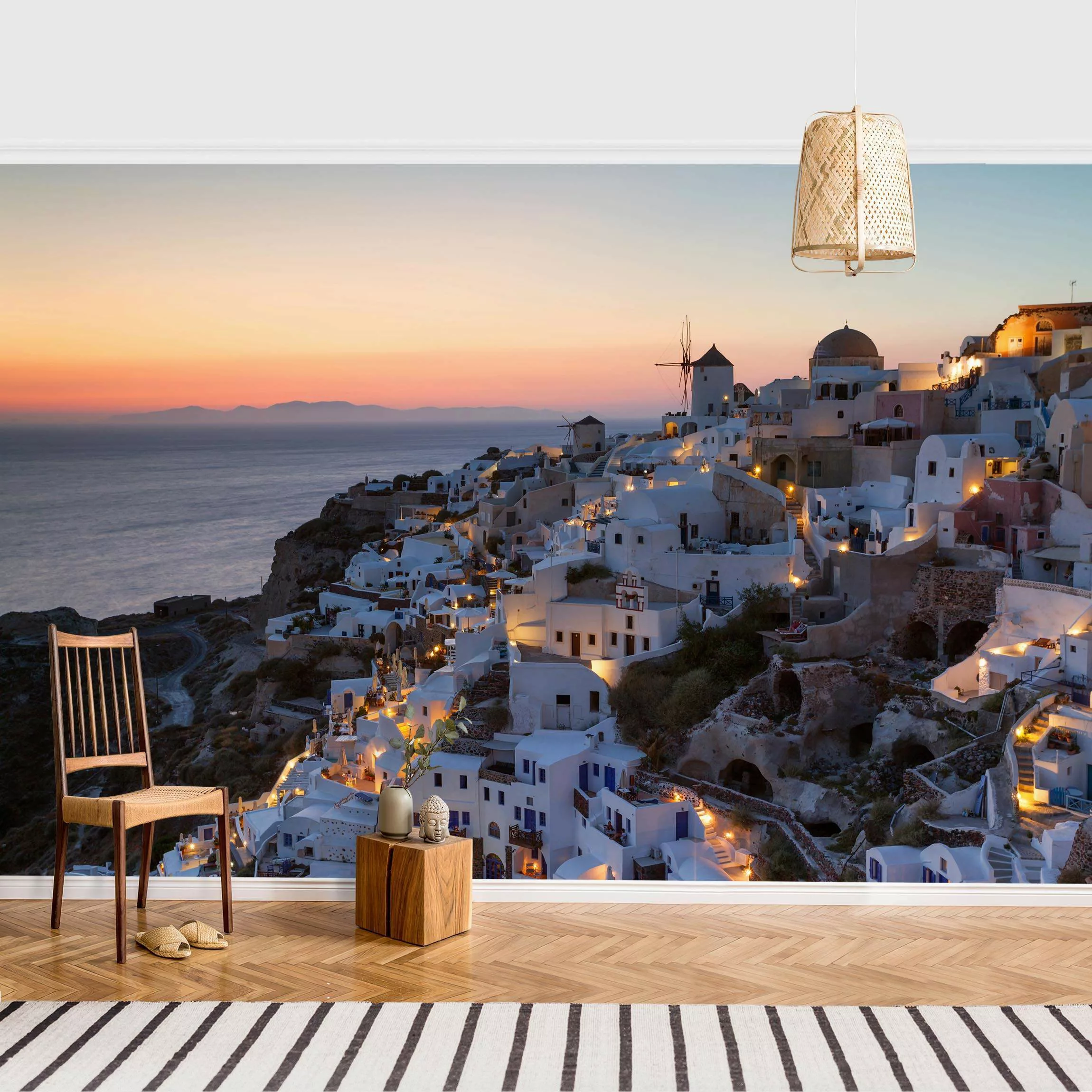 Fototapete Santorini bei Nacht günstig online kaufen