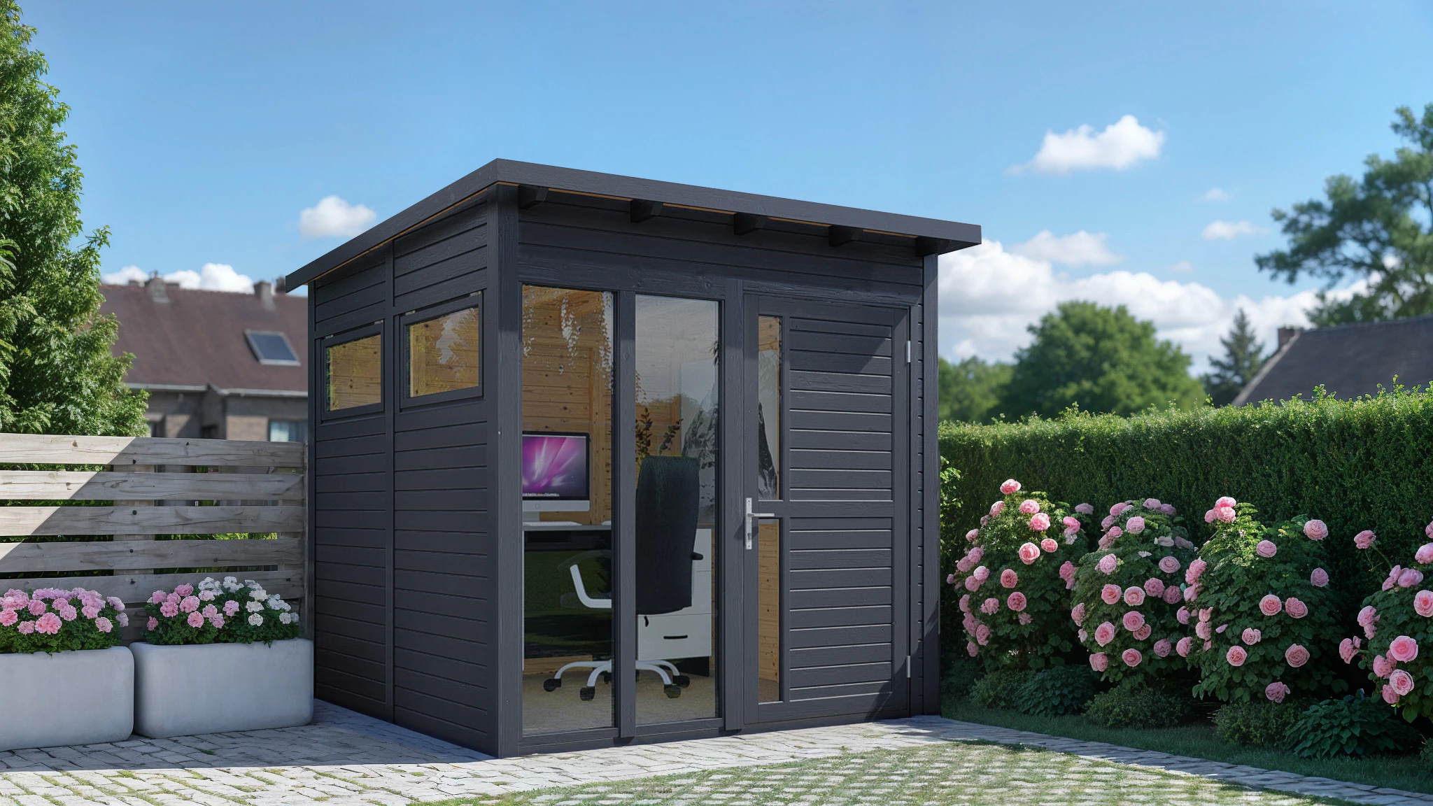 BERTILO Gartenhaus "Pentus 2 Office, in verschiedenen Farben" günstig online kaufen