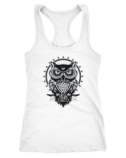 Neverless Tanktop Damen Tank Top Tanktop Eule Mandala Owl Racerback Trägers günstig online kaufen