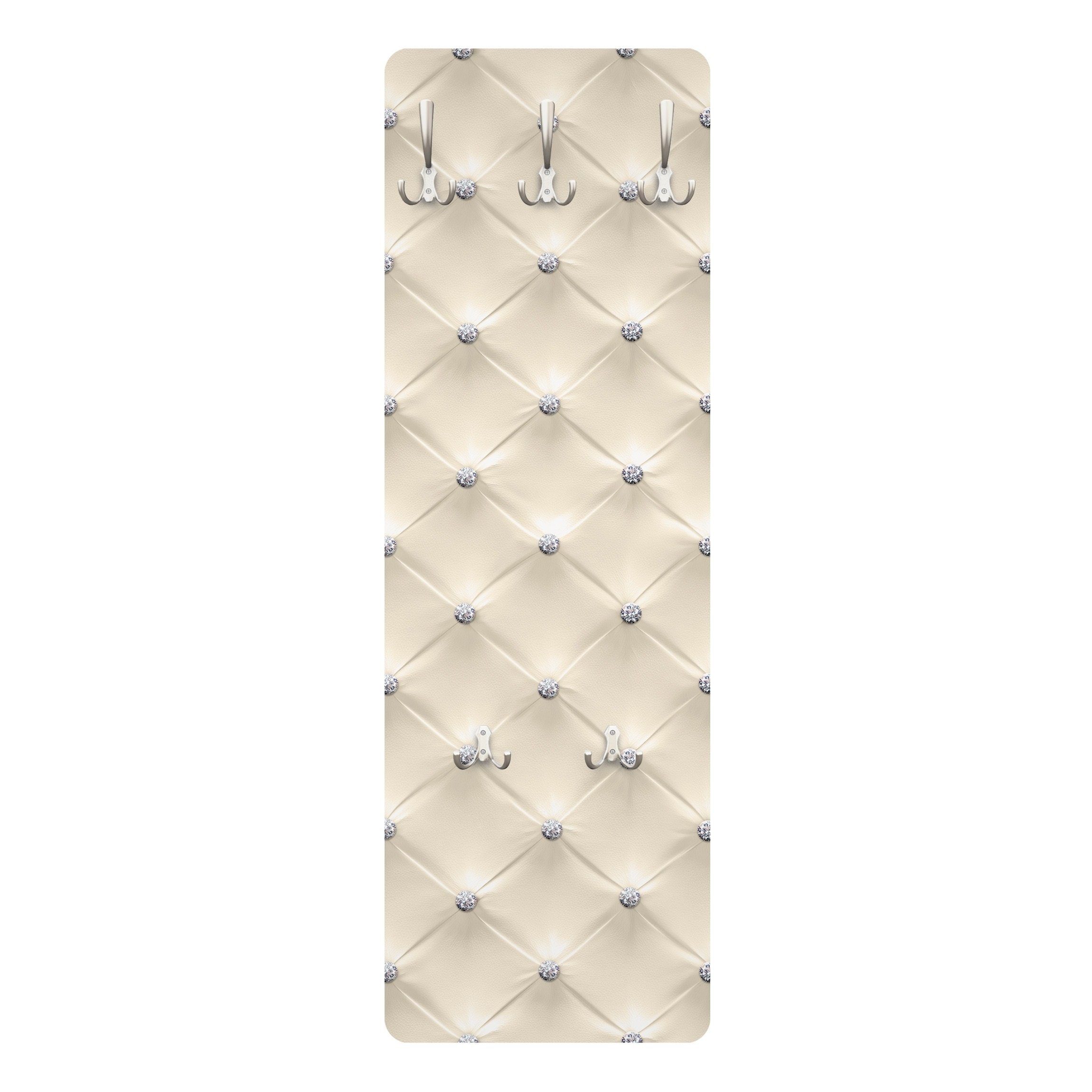 Bilderdepot24 Garderobenpaneel Design Muster Diamant Creme günstig online kaufen