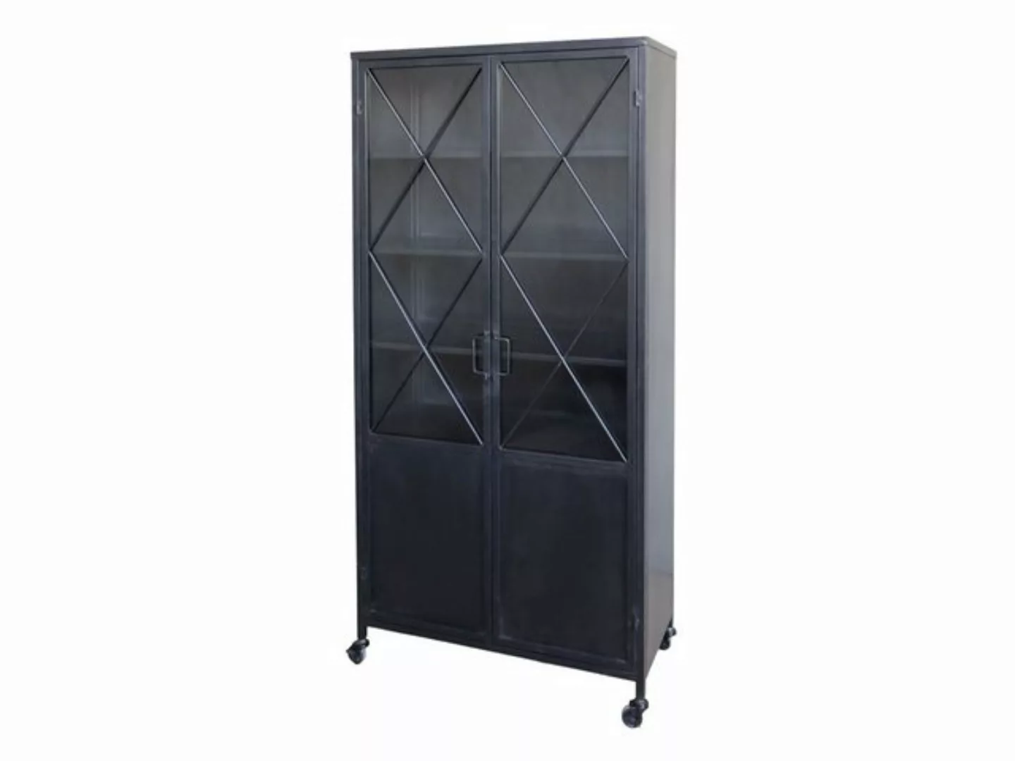 Chic Antique Vitrine Vitrine Küchenschrank Industrial Cross Geschirrschrank günstig online kaufen