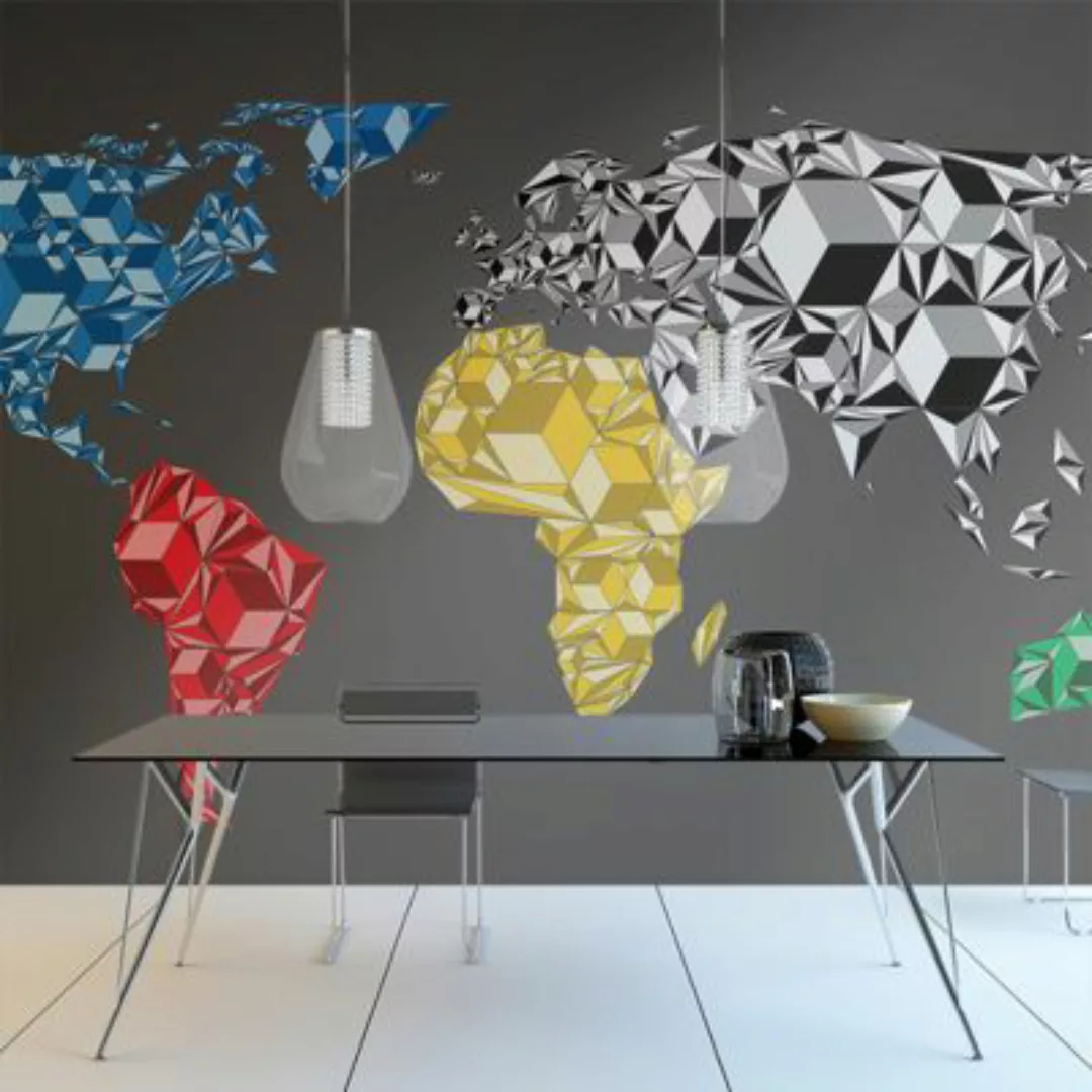 artgeist Fototapete Map of the World - colorful solids mehrfarbig Gr. 200 x günstig online kaufen