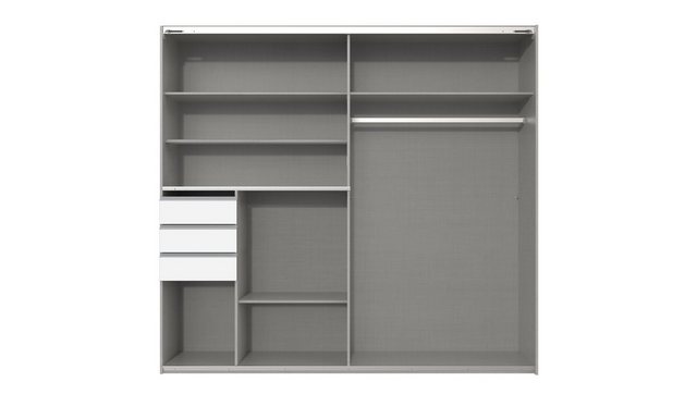 freiraum Schwebetürenschrank Bamberg (BxH: 180x198 cm) in WEISS mit 3 Schub günstig online kaufen