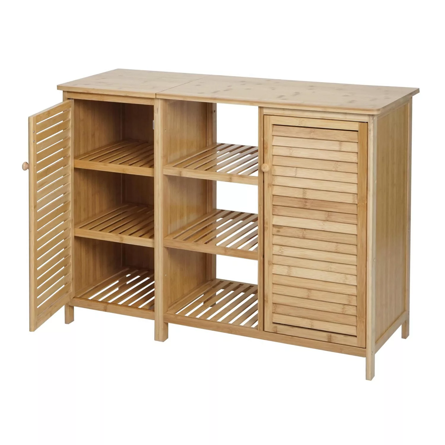 MCW Badezimmerschrank B18 2 Türen Bambus 87x99x33cm günstig online kaufen