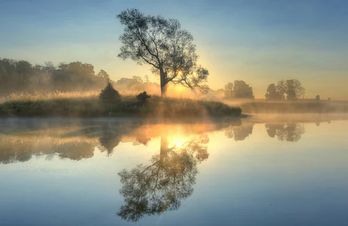 Papermoon Fototapete »Photo-Art KELLER, MORGENREFLEXION« günstig online kaufen