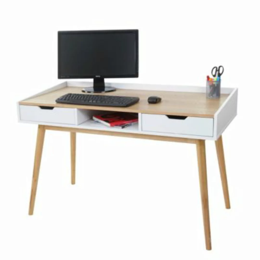 HWC Mendler Schreibtisch weiß günstig online kaufen